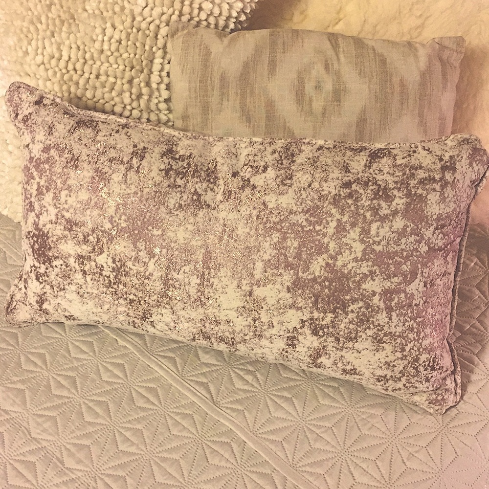 Boho pillow dusty rose textured fabric